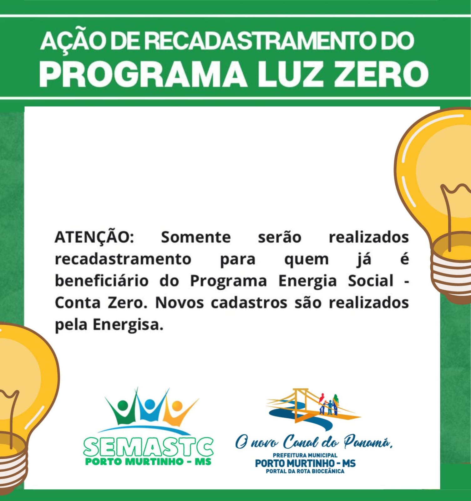 Secretaria de Assistência Social realiza ação de recadastramento do Programa Luz Zero