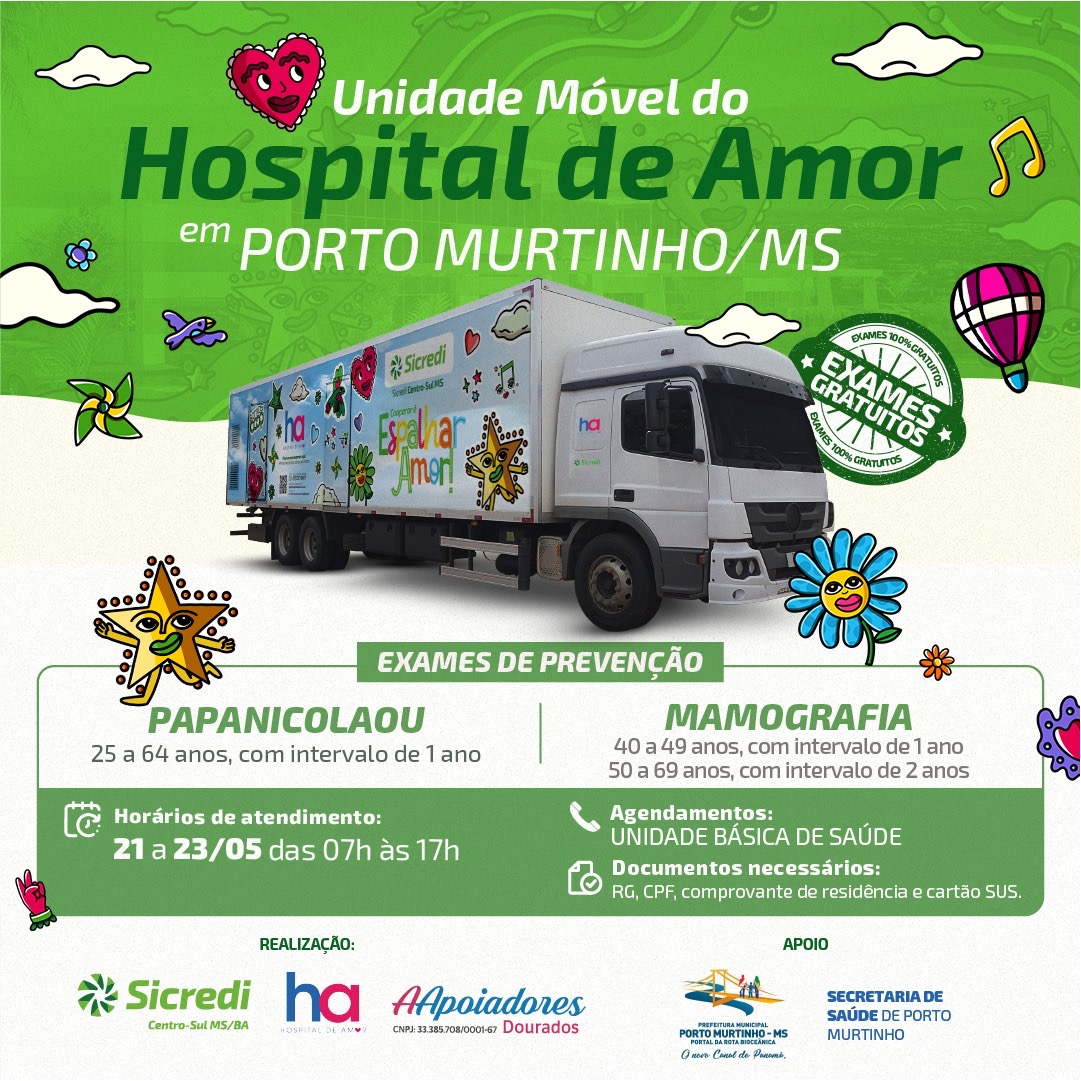 Unidade Móvel do Hospital de Amor Realiza Exames Preventivos em Porto Murtinho Unidade Móvel do Hospital de Amor Realiza Exames Preventivos em Porto Murtinho