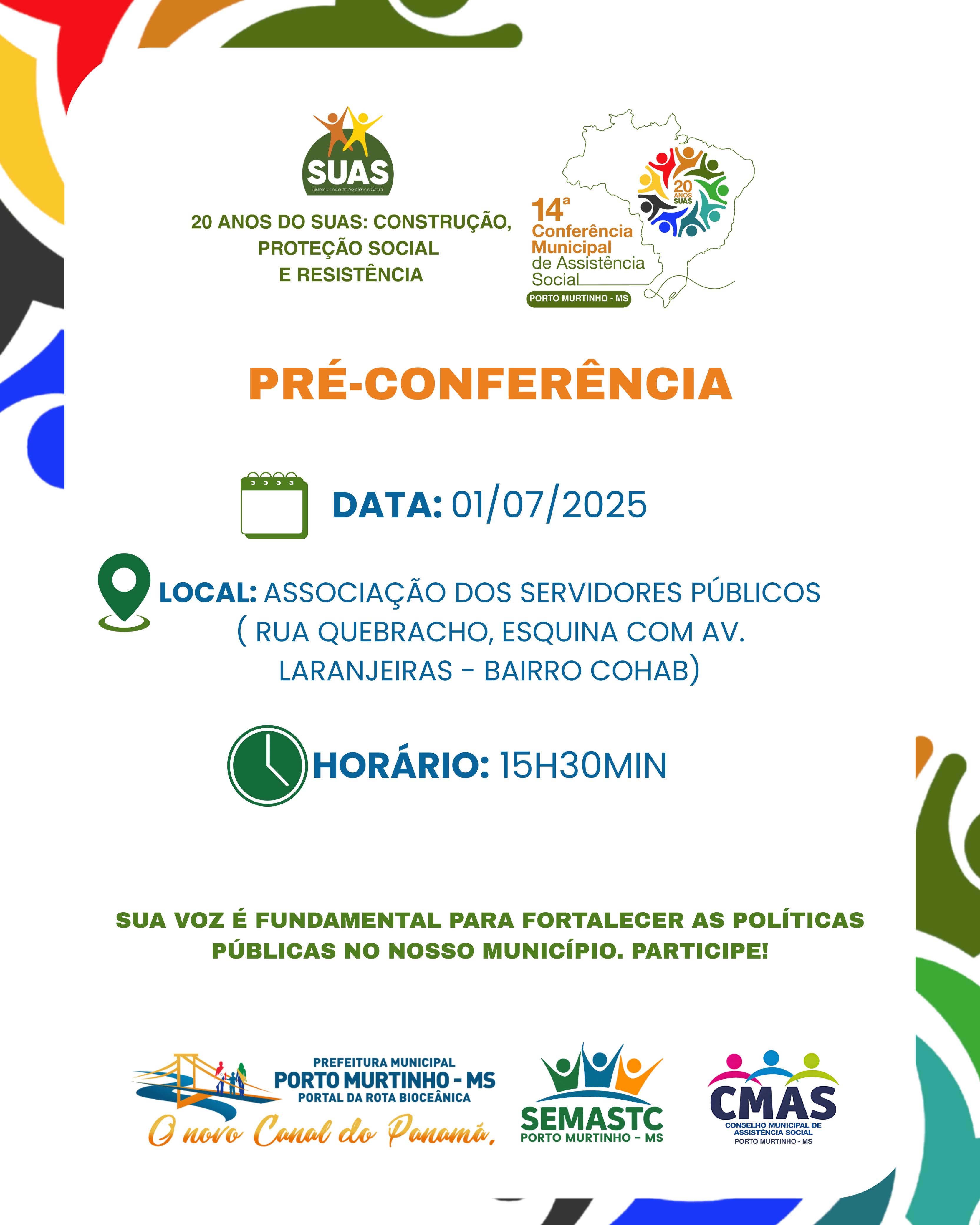 Porto Murtinho realiza Pré-Conferências e anuncia a 14ª Conferência Municipal de Assistência Social Porto Murtinho realiza Pré-Conferências e anuncia a 14ª Conferência Municipal de Assistência Social