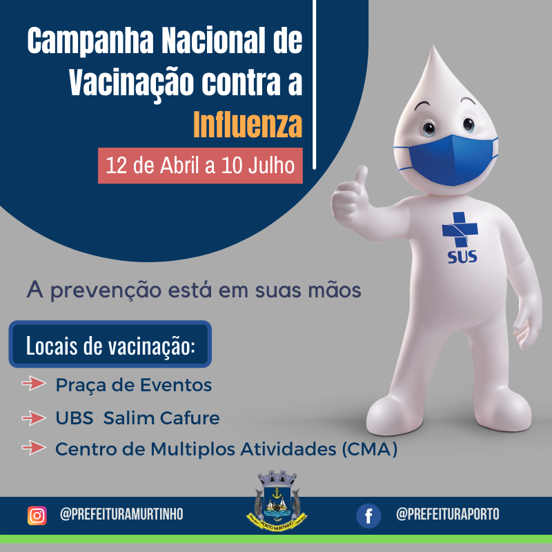 Campanha de Vacinação contra a Influenza tem inÃcio nesta segunda-feira (12) Campanha de Vacinação contra a Influenza tem inÃcio nesta segunda-feira (12)