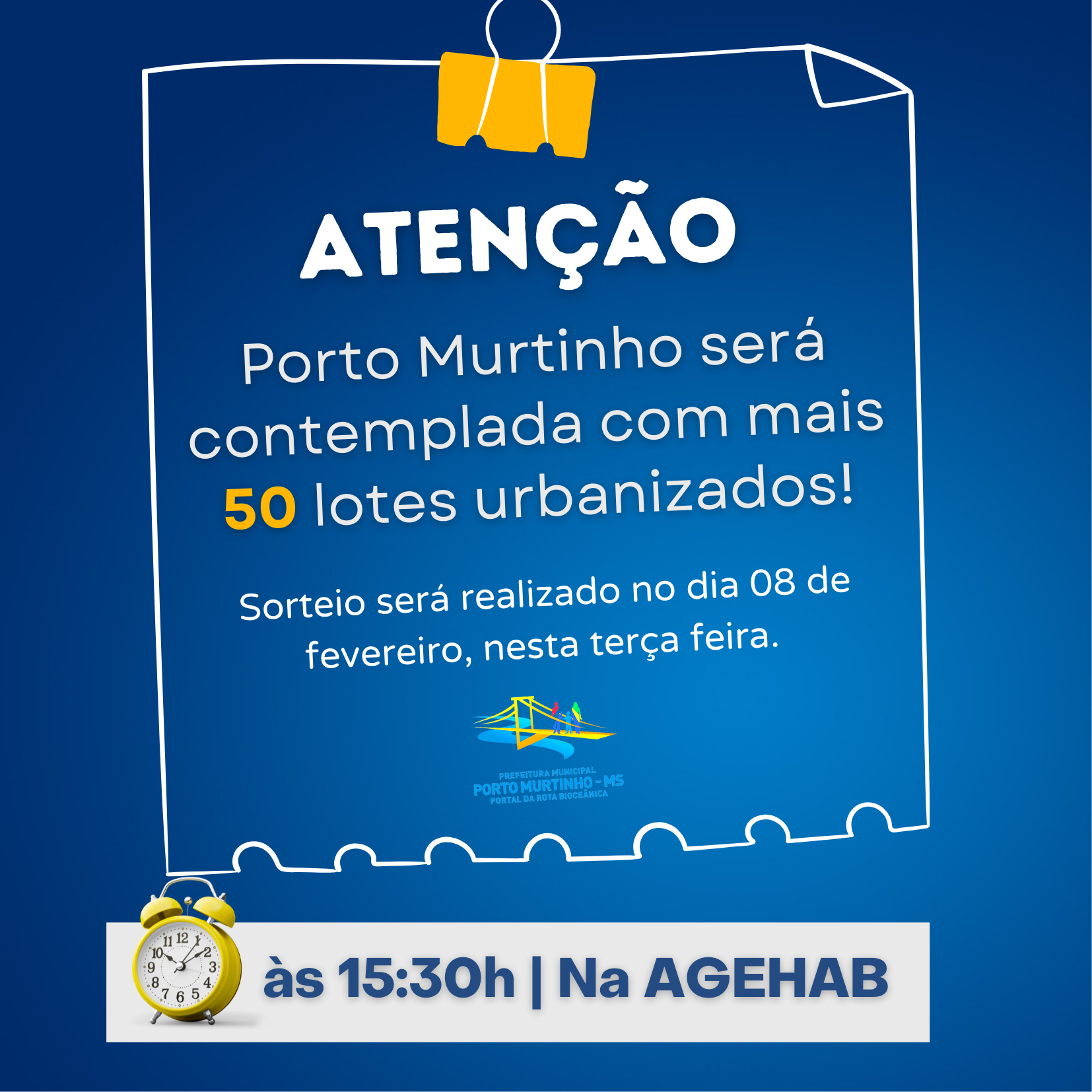 Porto Murtinho serÃ¡ contemplada com 50 lotes urbanizados nesta terÃ§a-feira (08)