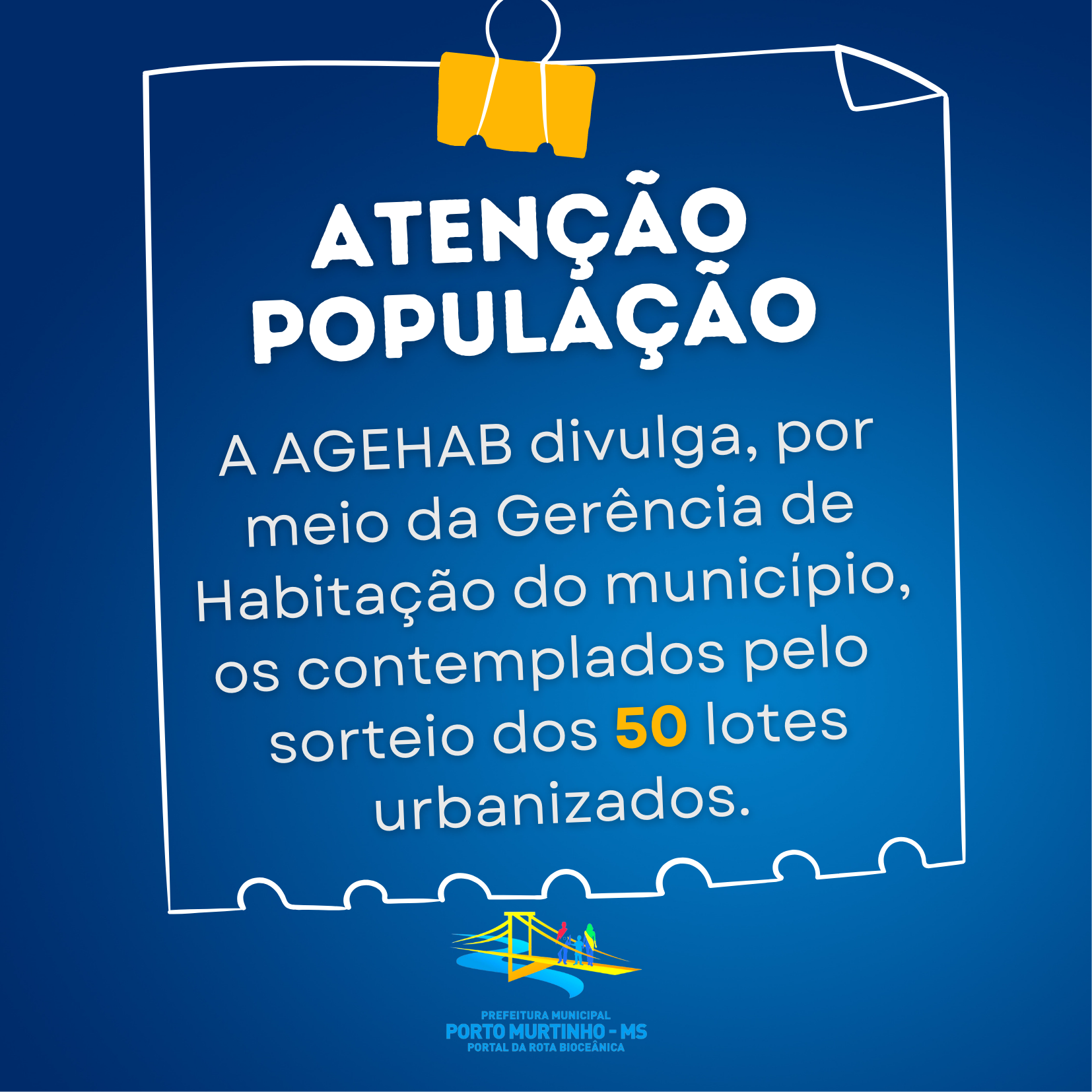 Resultado do Sorteio de 50 lotes urbanizados